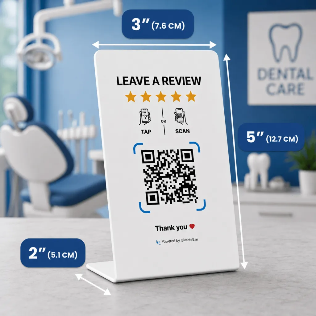 GiveMe5 Review Stand size reference